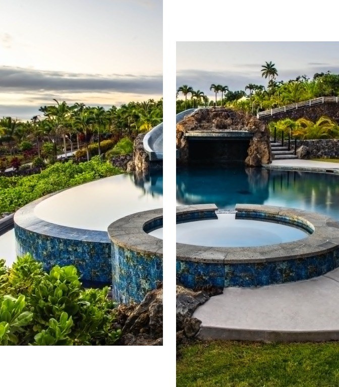 Hawaii pool builders, Oahu, Big Island, Kona, & Maui. Pool building company installs & redesigns luxury swimming pools in Hawaii.